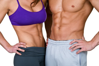 fit couple with strong abs