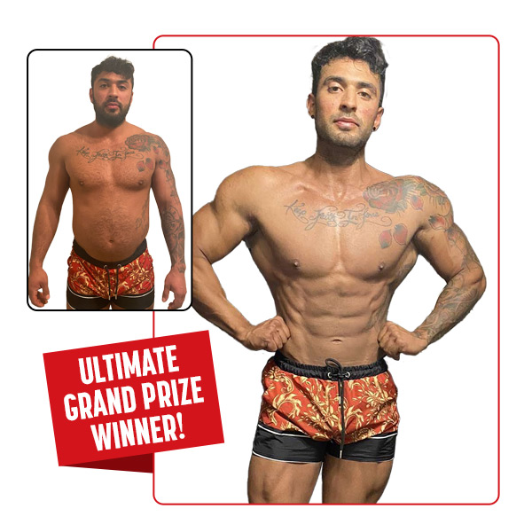 90-Day Challenge Men's Muscle Building Grand Prize Winner Before and After Images