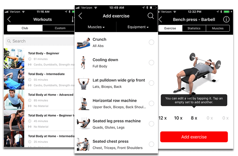 XSport Fitness app workout