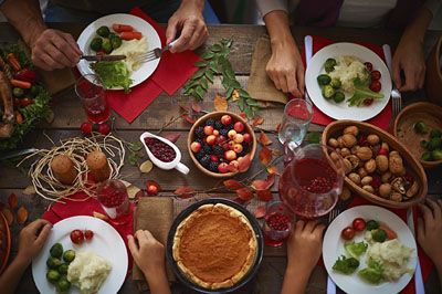 table with holiday style food