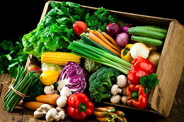 box of vegetables