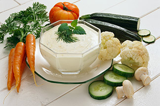 veggies with dip
